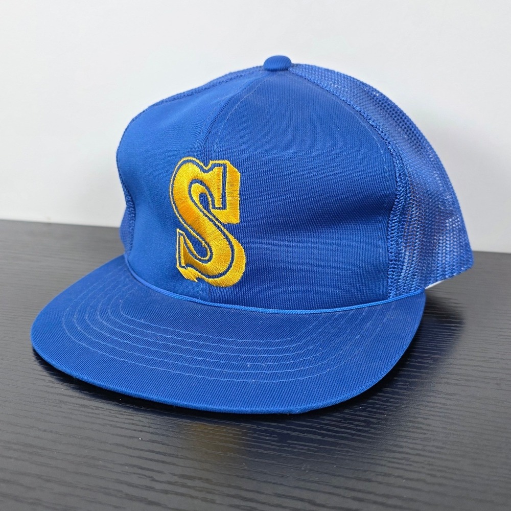 Vintage Seattle Mariners Sports Specialties‎ Trucker Hat Blue Snapback MLB Cap